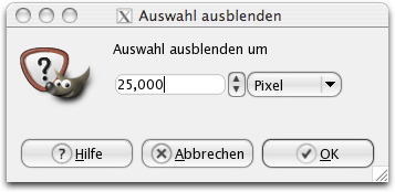 Das Dialogfenster Auswahl ausblenden
